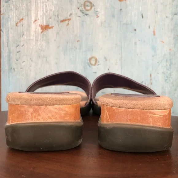 Made in Brazil deep eggplant-colored ostrich leather, comfortable, slide… - Picture 6 of 10